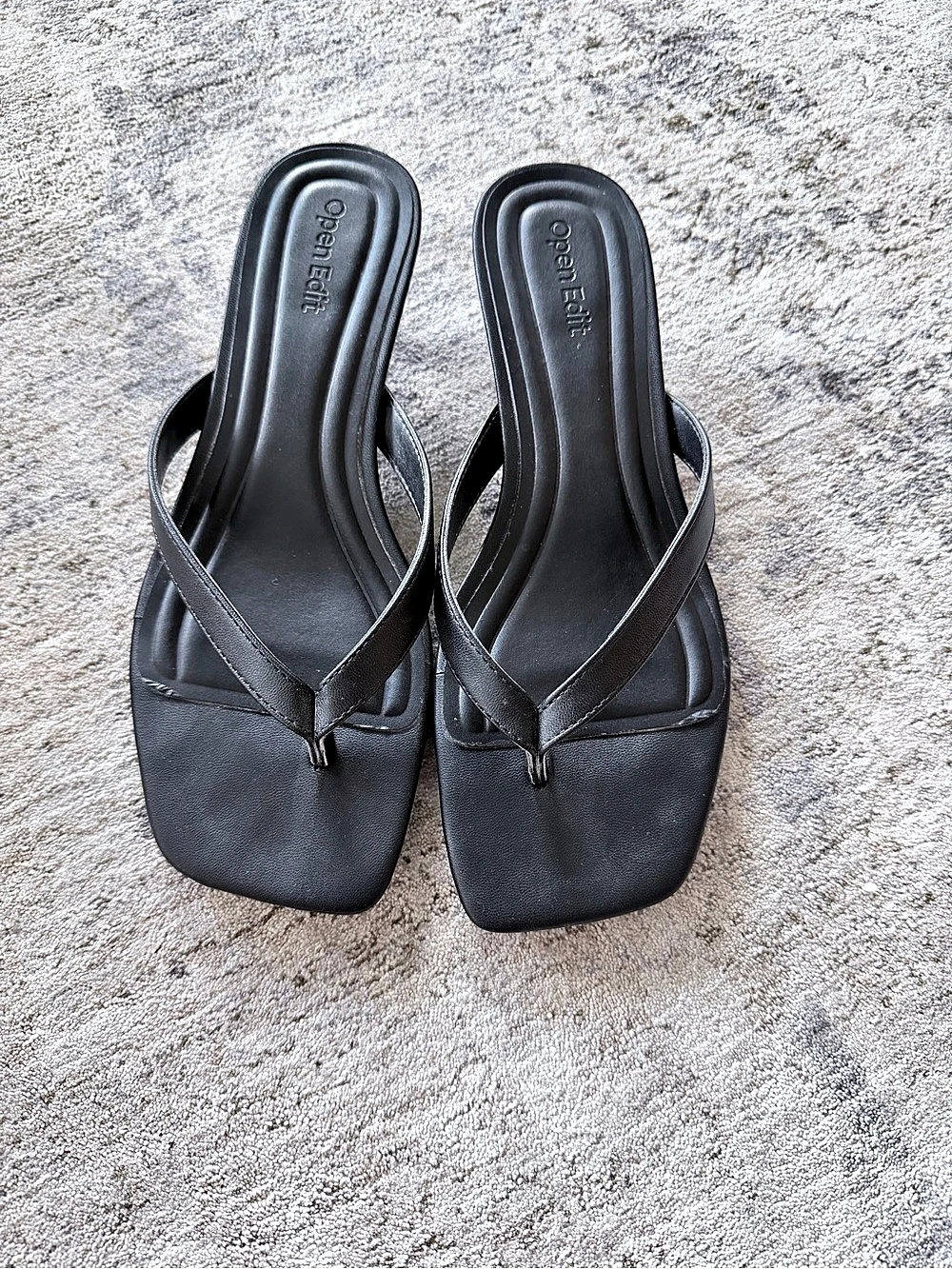Open Edit Brielle Black Kitten Heel Sandals US 6.5 Like New